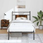 vidaXL Cadre de lit sans matelas chêne fumé 90x200cm bois d'ingénierie