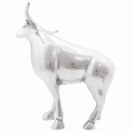 vidaXL Sculpture de taureau Argent 20 x 17 x 23 cm Aluminium