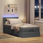 vidaXL Cadre de lit ottoman avec matelas gris foncé 100x200 cm tissu