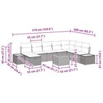 vidaXL Ensemble de canapé de jardin 9 Pièces Noir 55 x 62 x 69 cm