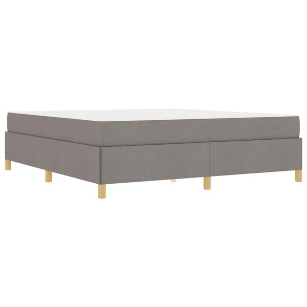 vidaXL Lit à ressorts avec matelas Taupe et blanc 180 x 200 cm tissu