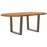 vidaXL Table à manger marron clair bois de chêne massif ovale