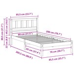 vidaXL Cadre de lit Blanc 80 x 200 cm Bois massif en pin