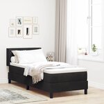 vidaXL Lit à ressorts avec matelas Noir 200 x 80 cm Polyester