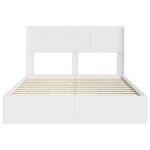 vidaXL Cadre de lit avec rangement et tête de lit Blanc 140 x 200 cm