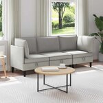 vidaXL Ensemble de meubles pour le salon 3 Pièces Gris clair Tissu