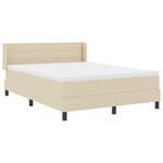 vidaXL Lit à ressorts avec matelas Crème 190 x 140 cm Polyester