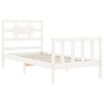 vidaXL Cadre de lit avec tête de lit blanc simple bois massif
