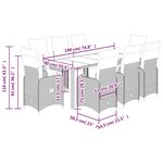 vidaXL Ensemble de bistro de jardin 9 Pièces coussins gris poly rotin