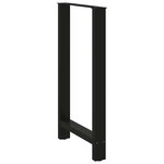 vidaXL Pieds de table de bar Noir 2 pièces 60 x (100-101) cm Acier