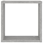 vidaXL Étagères cube murales 2 Pièces sonoma gris 30x15x30 cm