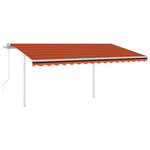 vidaXL Auvent automatique rétractable poteaux 4x3 5 m Orange marron