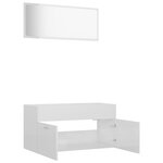 vidaXL Ensemble de meubles de salle de bain 2 Pièces blanc brillant