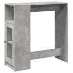 vidaXL Table de bar avec étagères gris béton bois d'ingénierie
