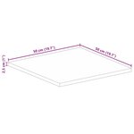 vidaXL Dessus de table 50x50x2 5 cm carré bois massif de manguier