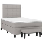 vidaXL Sommier à lattes de lit avec matelas Gris clair 120x200cm Tissu