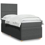 vidaXL Sommier à lattes de lit avec matelas Gris foncé 100x200cm Tissu