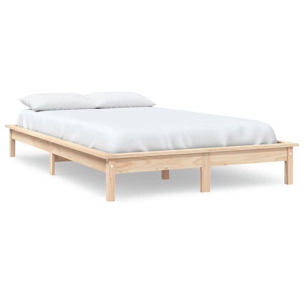 vidaXL Cadre de lit 150x200 cm Bois de pin massif Très grand