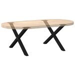 vidaXL Pieds de table basse en forme de X  2 pièces  noir  70 x (42-43) cm  acier