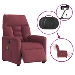 vidaXL Fauteuil de massage inclinable électrique Rouge bordeaux Tissu