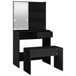 vidaXL Ensemble de coiffeuse avec LED Noir Bois d'ingénierie