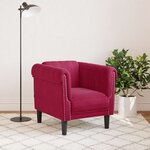 vidaXL Fauteuil rouge bordeaux velours