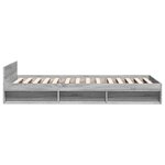 vidaXL Cadre de lit avec tiroir sans matelas sonoma gris 75x190 cm