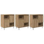vidaXL Buffet 3 Pièces Chêne artisanal 60 x 35 x 70 cm
