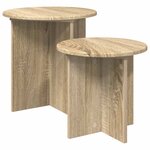 vidaXL Ensemble de tables d'appoint 2 pc Chêne Sonoma Ø 45 x 45 cm