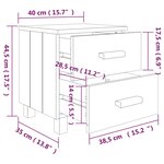vidaXL Table de chevet HAMAR Gris foncé 40x35x44 5 cm Bois pin massif