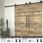 vidaXL Kits de fixation pour porte coulissante 2 Pièces 183 cm Acier Noir