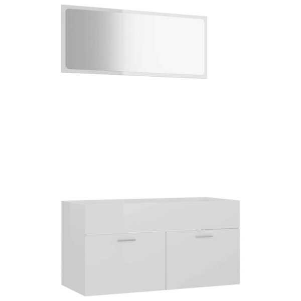 vidaXL Ensemble de meubles de salle de bain 2 Pièces blanc brillant