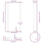 vidaXL Pieds de table console en U  2 pièces  anthracite  38 x (72-73) cm  acier
