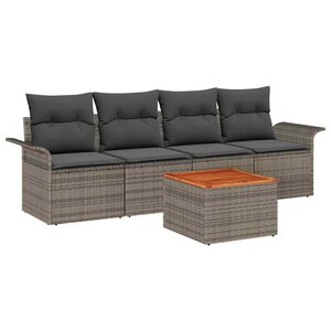 vidaXL Ensemble de canapé de jardin 5 Pièces Gris 55 x 55 x 37 cm