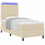 vidaXL Lit à ressorts avec matelas Crème 100 x 200 cm tissu