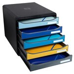 Module De Classement Big Box Plus 5 Tiroirs Bee Blue - Couleurs Assorties - Exacompta