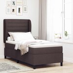 vidaXL Lit à ressorts avec matelas Marron foncé 90 x 190 cm tissu