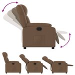 vidaXL Fauteuil inclinable Marron Tissu