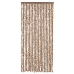 vidaXL Rideau anti-mouches beige et marron foncé 90x220 cm chenille