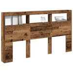 vidaXL Armoire tête de lit avec LED vieux bois 180x17x102 cm