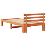 vidaXL Cadre de lit avec tête de lit Brun cire 90 x 200 cm Pin massif