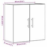 vidaXL Meuble mural Chêne noir 60 x 31 x 70 cm Bois d'ingénierie