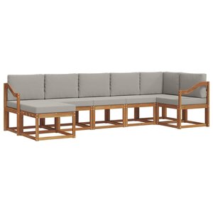 vidaXL Ensemble de canapés d'extérieur 7 pc Gris Naturel et Clair
