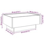 vidaXL Table basse avec LED sonoma gris 70x50x30 cm bois d'ingénierie