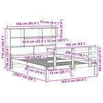 vidaXL Lit bibliothèque sans matelas blanc 160x200 cm bois pin massif