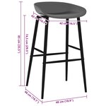 vidaXL Chaises de bar lot de 2 gris