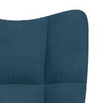 vidaXL Chaise de relaxation avec tabouret Bleu Velours