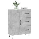 vidaXL Buffet gris béton 69 5x34x90 cm bois d'ingénierie