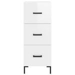 vidaXL Buffet Blanc brillant 34 5x34x90 cm Bois d'ingénierie