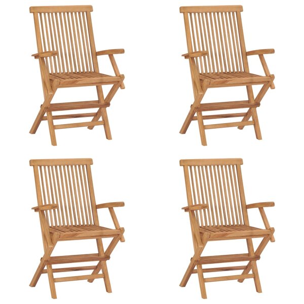 vidaXL Chaises pliables de jardin lot de 4 Bois de teck solide